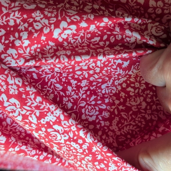 Vintage 90s Laura Ashley Red Floral Drop Waist Sailor Dress Size 10 - Picture 10 of 12